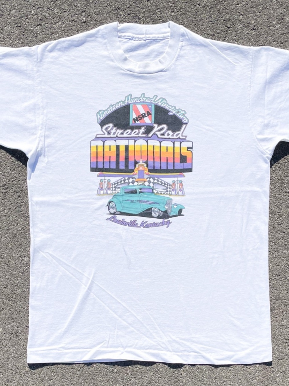 Vtg 90s Street Rod Nationals 1992 T-Shirt Louisville Kentucky 21x28.25
